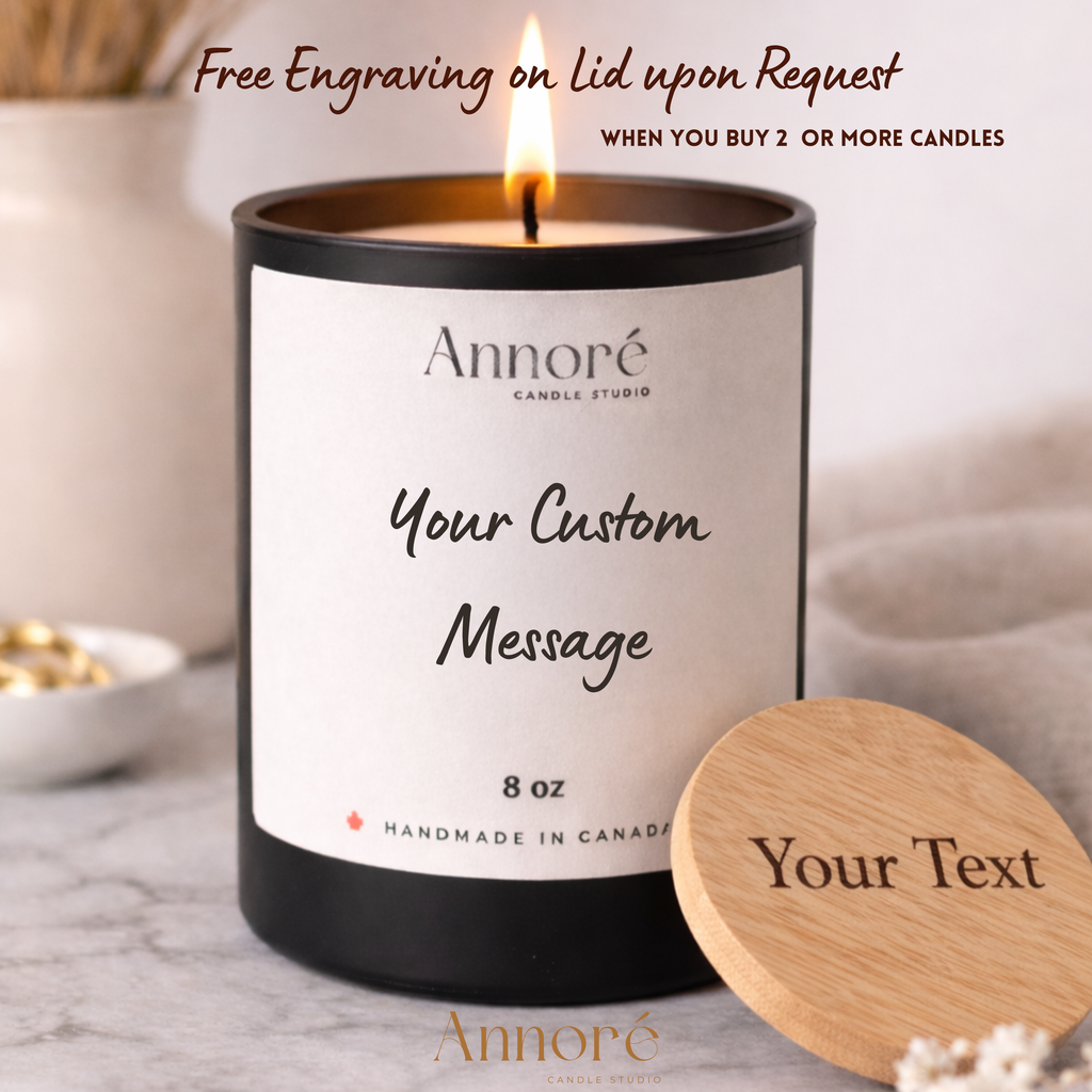 Custom Soy Candle | Personalized Text Scented Jar | Free Lid Engraving (8oz)
