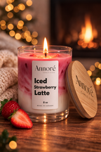 Iced Strawberry Latte | Handmade Scented Soy Wax Candle | 8 oz