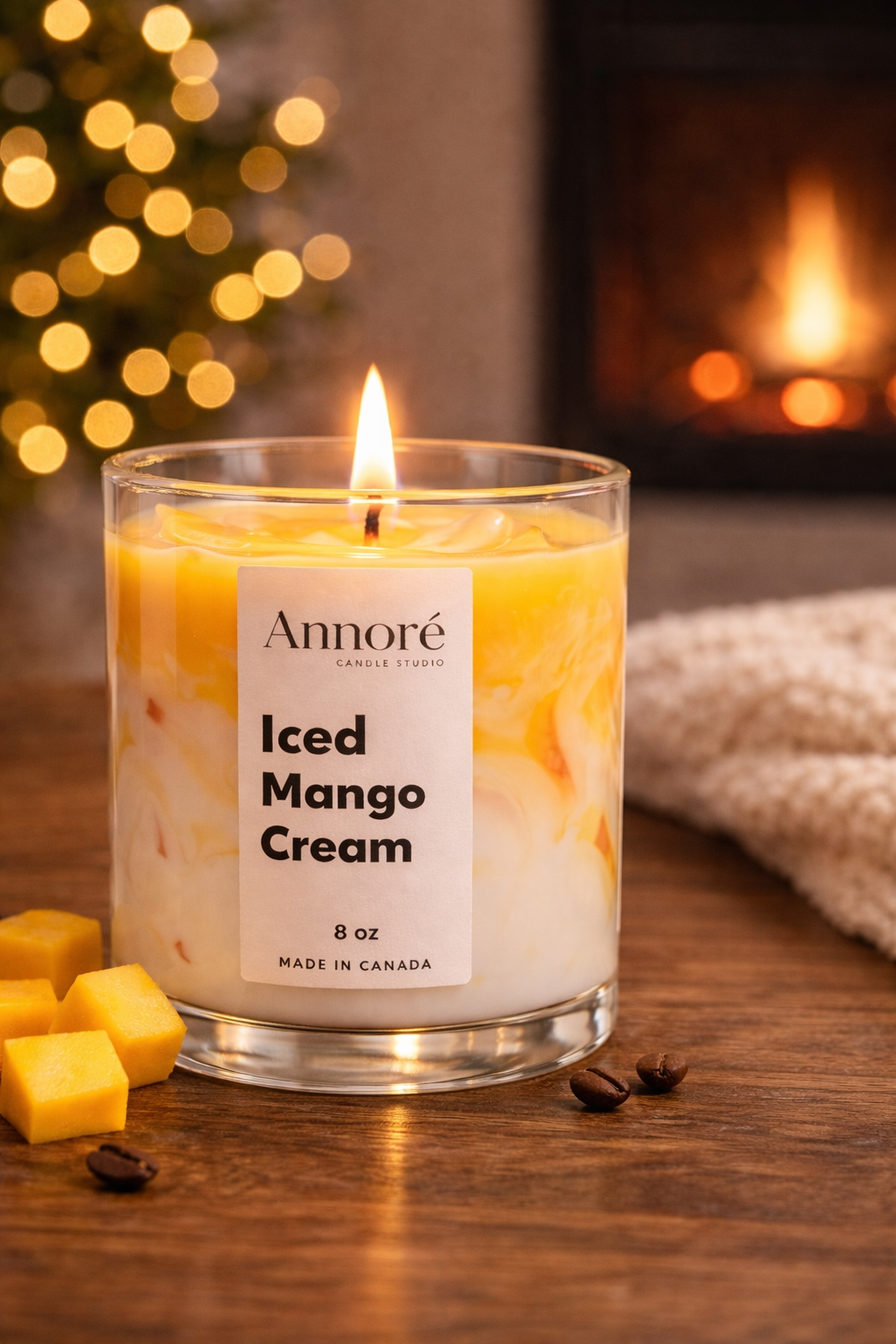 Iced Mango Cream Candle – Handmade Soy Candle 8oz