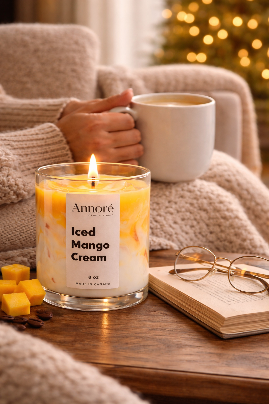 Iced Mango Cream Candle – Handmade Soy Candle 8oz