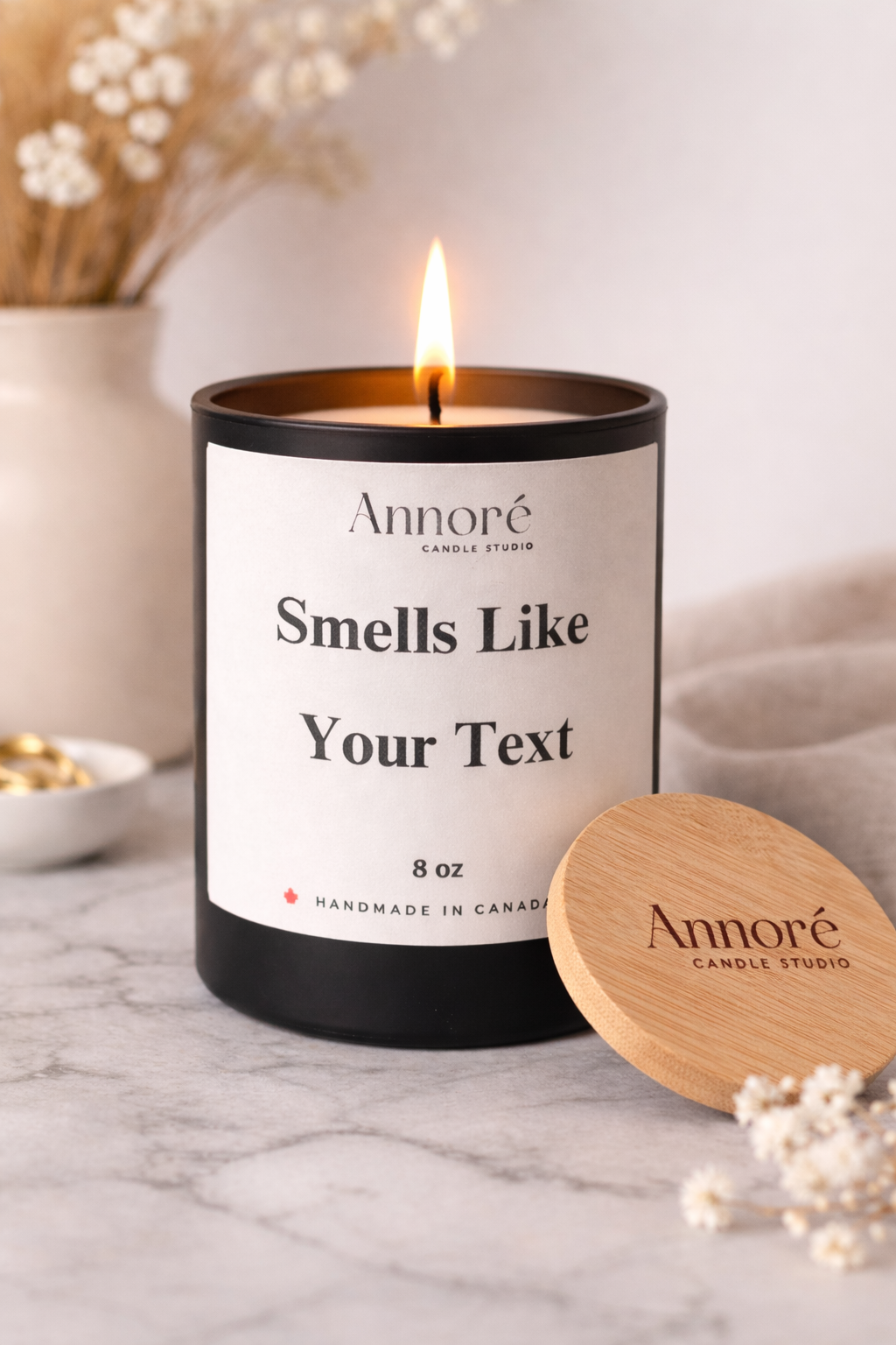 Custom Soy Candle | Personalized Text Scented Jar | Free Lid Engraving (8oz)