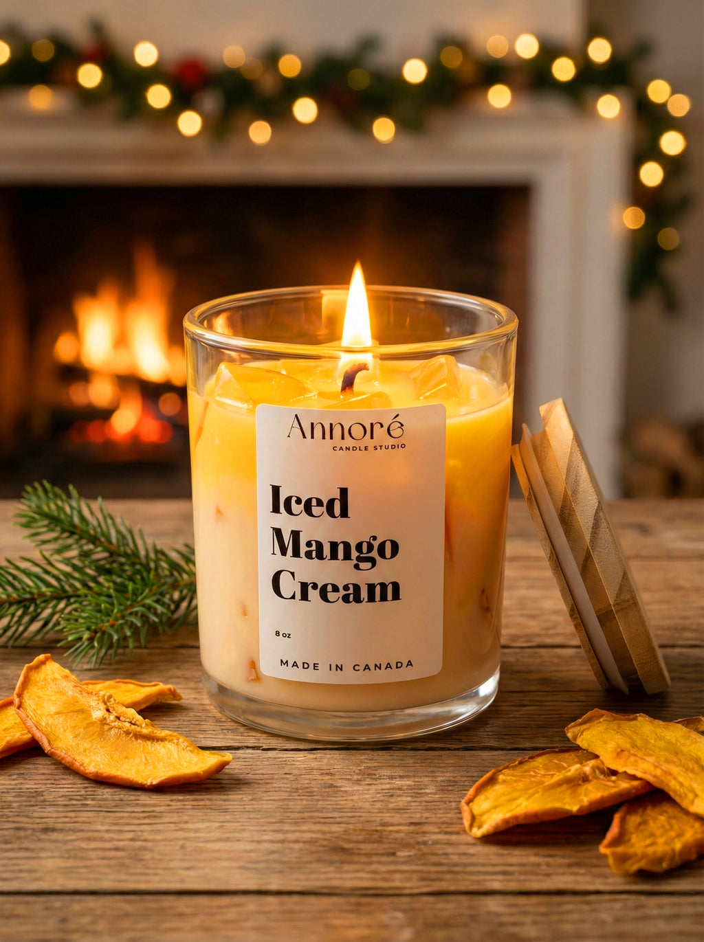 Iced Mango Cream Candle – Handmade Soy Candle 8oz