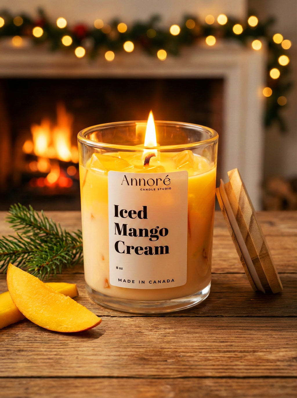 Iced Mango Cream Candle – Handmade Soy Candle 8oz