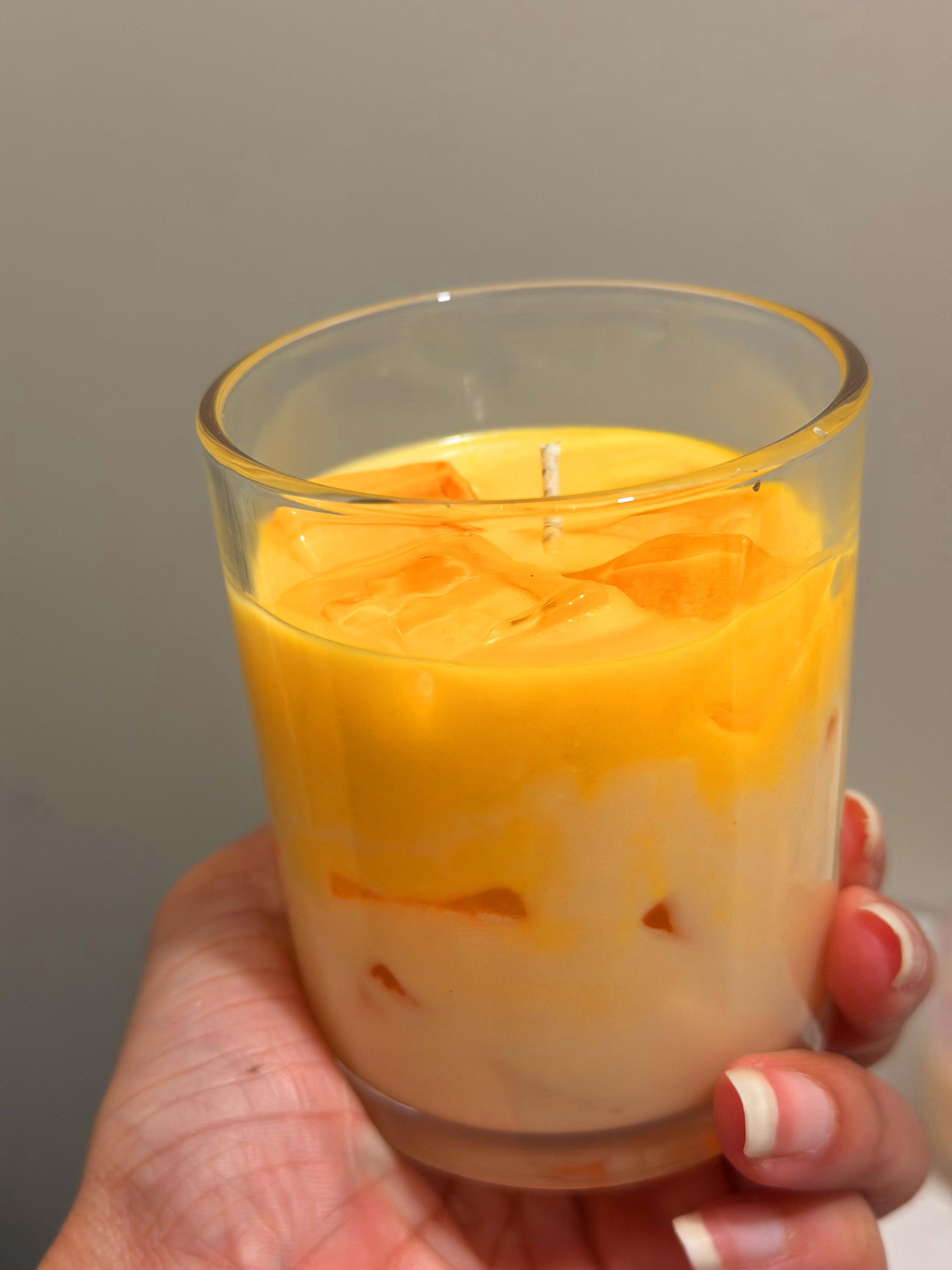 Iced Mango Cream Soy Candle | Aesthetic Dessert Candle | Hand-Poured 8oz Mango Scented Candle | Gift for Her | Handmade in Canada