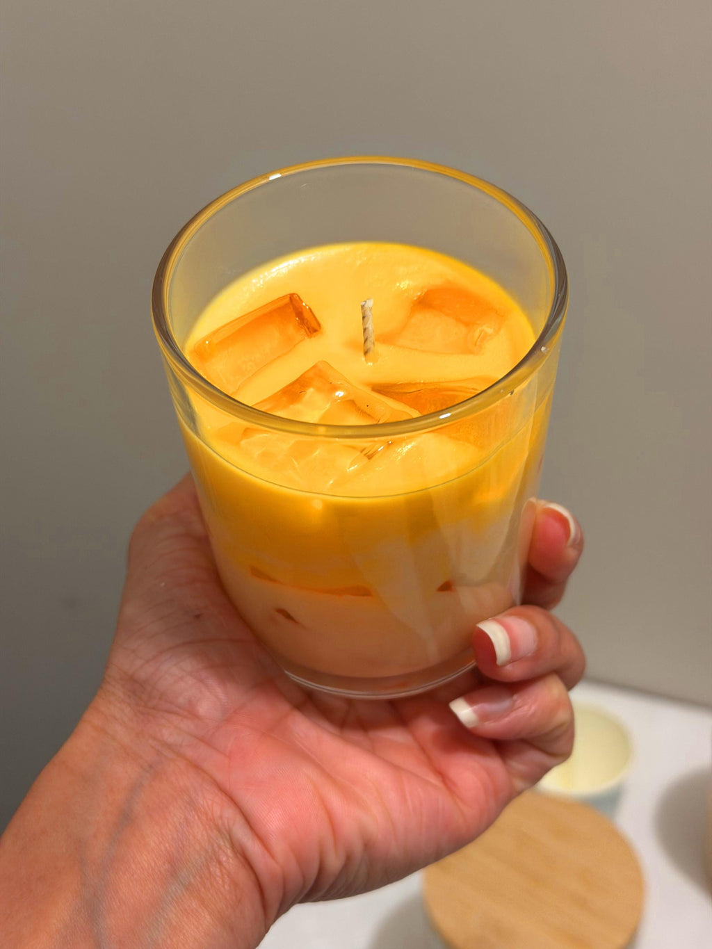 Iced Mango Cream Soy Candle | Aesthetic Dessert Candle | Hand-Poured 8oz Mango Scented Candle | Gift for Her | Handmade in Canada