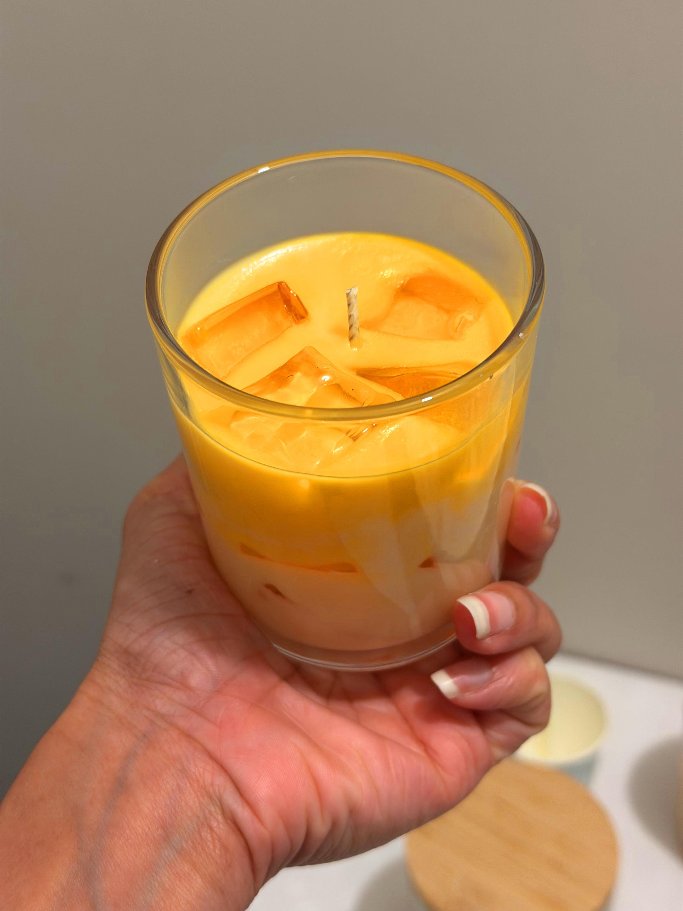 Iced Mango Cream Soy Candle | Aesthetic Dessert Candle | Hand-Poured 8oz Mango Scented Candle | Gift for Her | Handmade in Canada