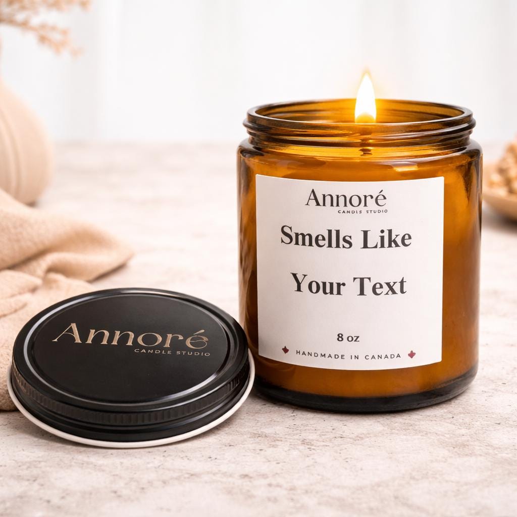Custom "Smells Like…" Soy Candle | Personalized Text Gift | Funny & Heartfelt 8oz Scented Candle | Lid Engraving | Handmade in Canada