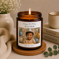 Custom Birthday Boy Photo Candle | Personalized Gift for Him | Kids Birthday Keepsake | Photo Candle with Name | Custom Birthday Gift