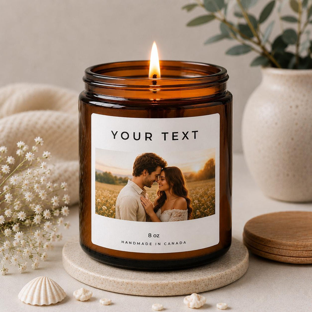 Custom Couple Photo Candle | Personalized Anniversary Gift | Romantic Gift for Her Him | Engagement Keepsake | Custom Photo Candle