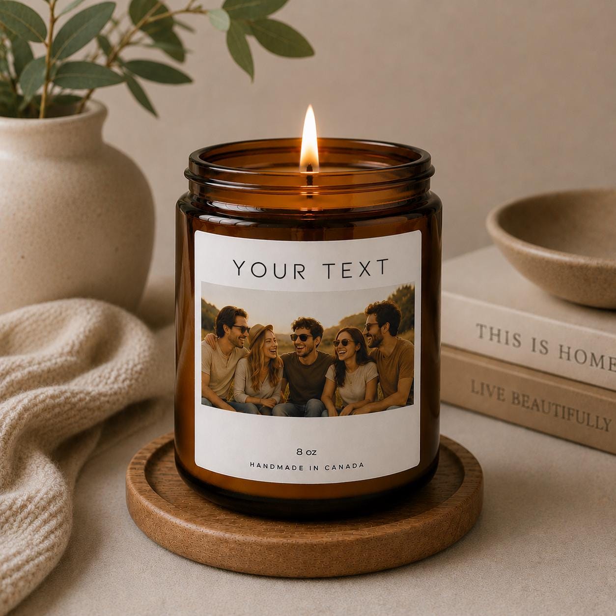 Custom Friend Group Photo Candle | Personalized Best Friend Gift | Friendship Keepsake Candle | Funny Gift for Friends | Squad Photo Gift