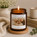 Custom Grandparents Photo Candle | Personalized Gift for Grandma Grandpa | Grandchildren Keepsake Gift | Family Name Candle | Photo Gift