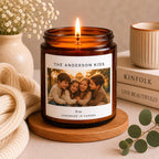 Custom Siblings Photo Candle | Personalized Kids Keepsake Gift | Brother Sister Candle | Gift for Grandparents from Grandkids | Family Gift