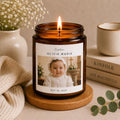 Custom Baptism Photo Candle | Personalized Christening Gift | Baby Photo Keepsake | Godparent Gift | Custom Photo Candle