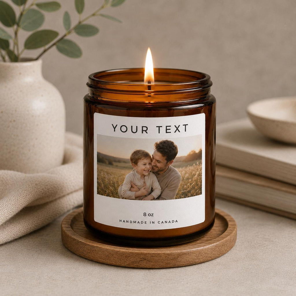 Custom Father's Day Photo Candle | Personalized Dad Gift | Dad and Kid Keepsake Candle | Gift for New Dad | Custom Photo Candle for Him