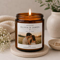 Custom Engagement Photo Candle | Personalized Engaged Gift | Couples Engagement Keepsake | Bridal Shower Gift | Custom Photo Candle