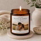 Custom Engagement Photo Candle | Personalized Engaged Gift | Couples Engagement Keepsake | Bridal Shower Gift | Custom Photo Candle