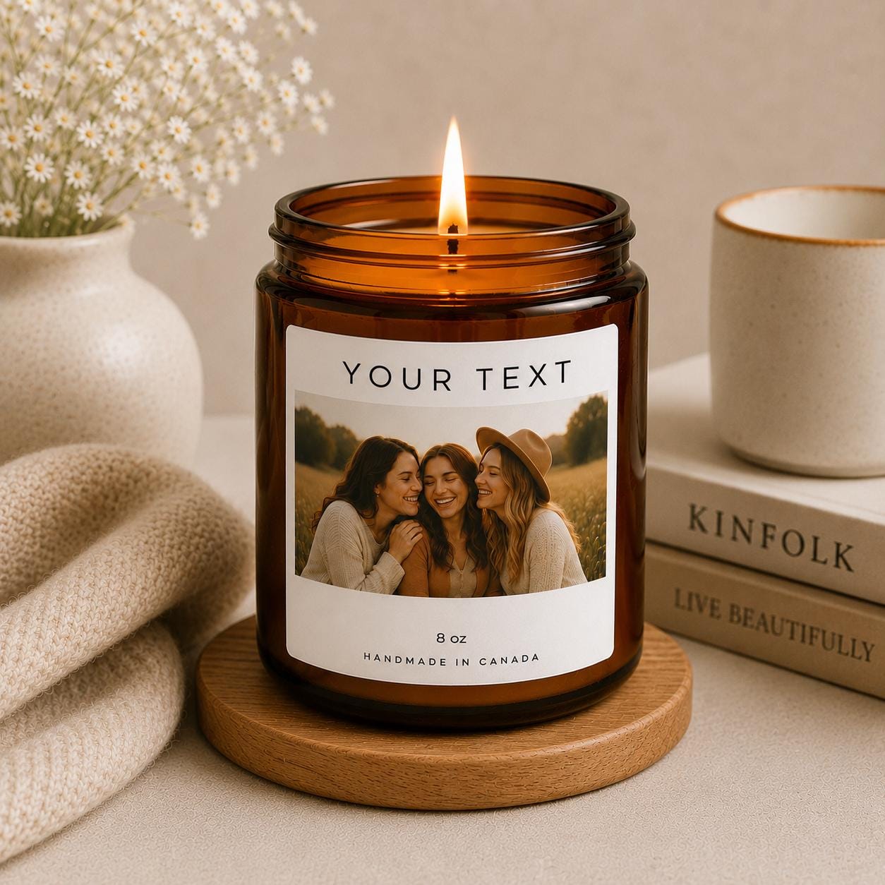 Custom Girlfriends Photo Candle | Personalized Best Friend Gift for Her | Girl Squad Keepsake | Bridesmaid Gift | Best Friend Birthday Gift