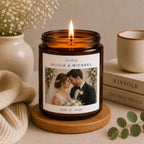 Custom Wedding Photo Candle | Personalized Wedding Gift | Bride and Groom Keepsake | Wedding Favor Candle | Custom Photo Candle Gift
