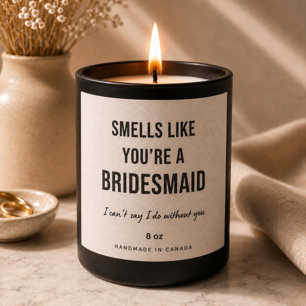 Personalized Bridesmaid Proposal Candle, Soy Wax, Handmade in Canada, Bridal Party Gift