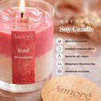 Iced Strawberry Latte Soy Candle | Aesthetic Dessert Candle | Hand-Poured 8oz Scented Candle | Gift for Her | Handmade in Canada