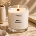 Mango Coconut Soy Candle | Hand-Poured 8oz Tropical Scented Candle | Juicy Mango & Creamy Coconut | Summer Gift | Handmade in Canada