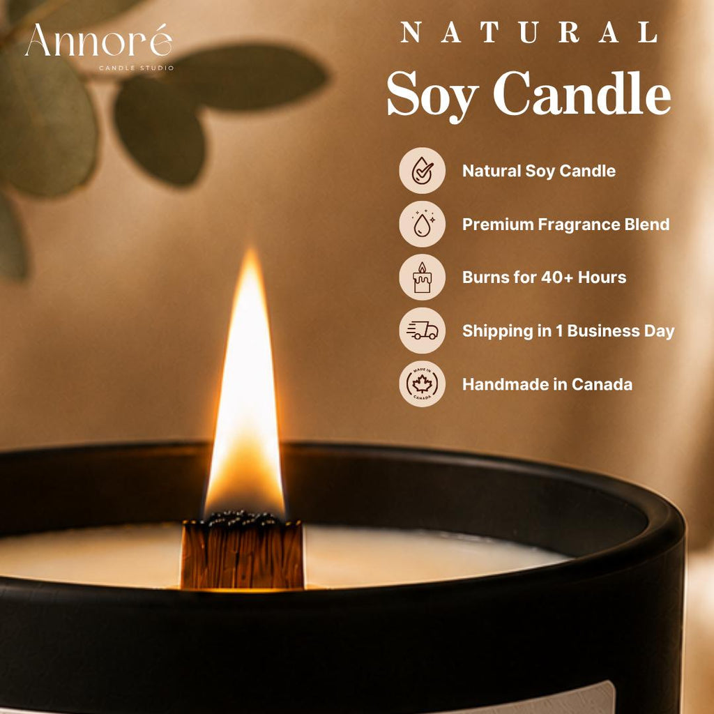 Comfy Cozy Soy Candle | Hand-Poured 8oz Fresh Linen Scented Candle | Warm Blanket Amber & Clean Cotton | Cozy Gift | Handmade in Canada
