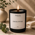 Eucalyptus Soy Candle | Hand-Poured 8oz Spa Aromatherapy Candle | Fresh Citrus Eucalyptus & Botanicals | Relaxation Gift | Handmade in CA