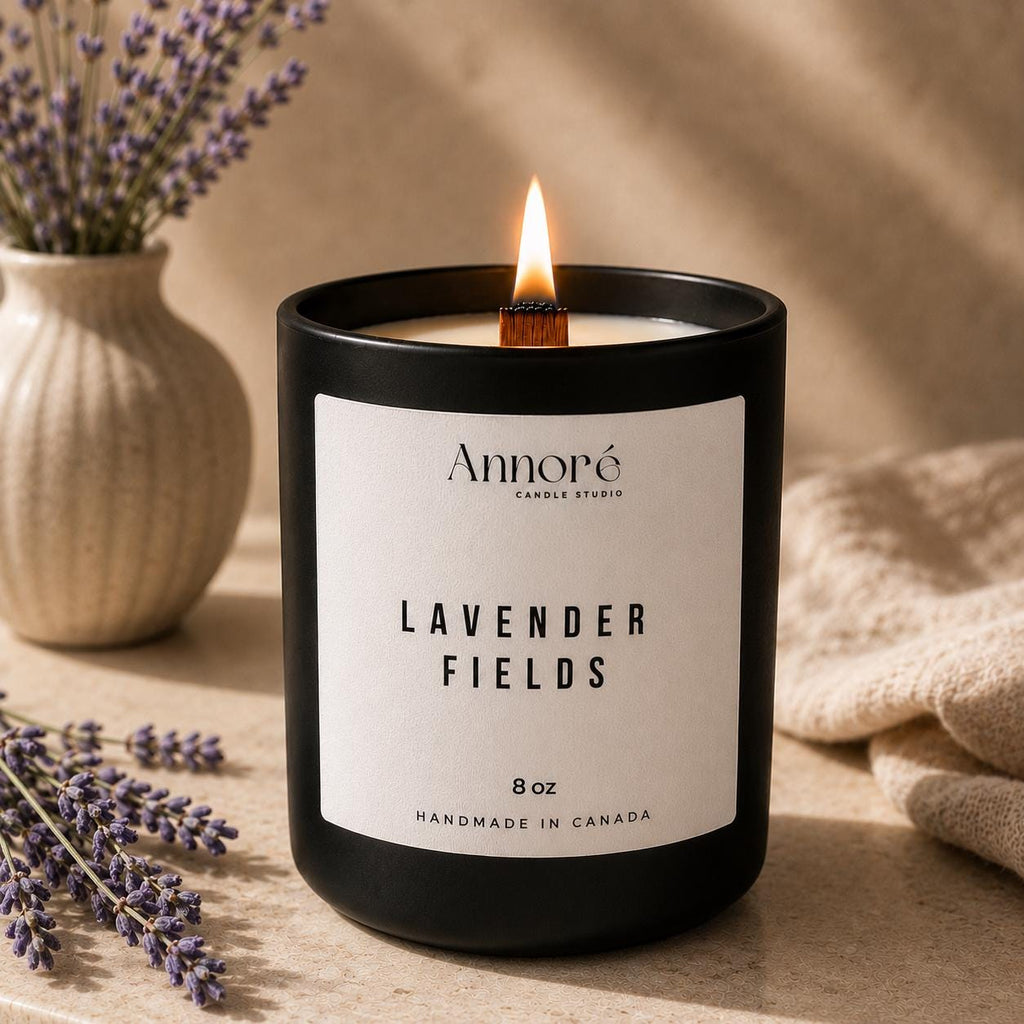 Lavender Fields Soy Candle | Hand-Poured 8oz Lavender Citrus Scented Candle | Calming Aromatherapy Gift | Handmade in Canada