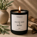 Salted Sage and Woods Soy Candle | Hand-Poured 8oz Coastal Scented Candle | Fresh Citrus Sage and Driftwood | Spa Gift | Handmade in Canada