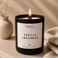 Vanilla Emberwood Soy Candle | Hand-Poured 8oz Cozy Scented Candle | Warm Vanilla Amber & Cedarwood | Holiday Gift | Handmade in Canada