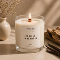 Vanilla Emberwood Soy Candle | Hand-Poured 8oz Cozy Scented Candle | Warm Vanilla Amber & Cedarwood | Holiday Gift | Handmade in Canada