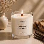 Vanilla Emberwood Soy Candle | Hand-Poured 8oz Cozy Scented Candle | Warm Vanilla Amber & Cedarwood | Holiday Gift | Handmade in Canada