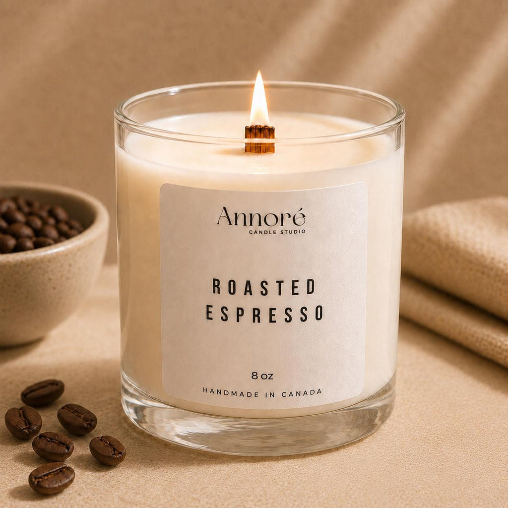 Roasted Espresso Soy Candle | Hand-Poured 8oz Coffee Scented Candle | Bold Espresso & Vanilla | Coffee Lover Gift | Handmade in Canada