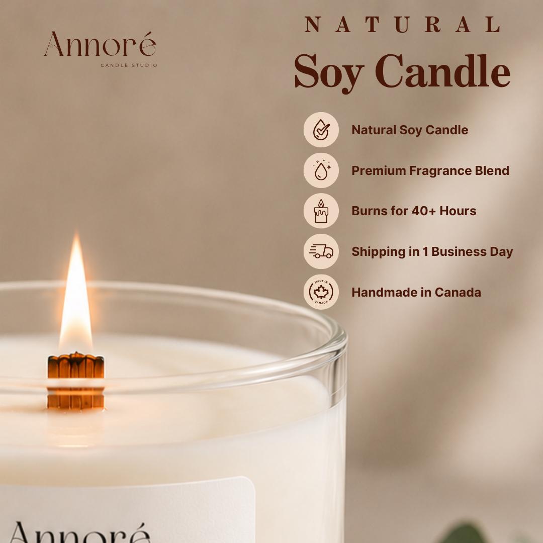 Lavender Sage Soy Candle | Hand-Poured 8oz Spa Aromatherapy Candle | Fresh Herbal Citrus Scent | Calming Gift | Handmade in Canada